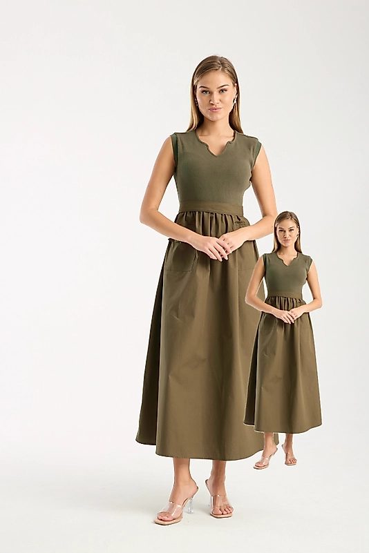 TRİKOLU ELBİSE HAKİ