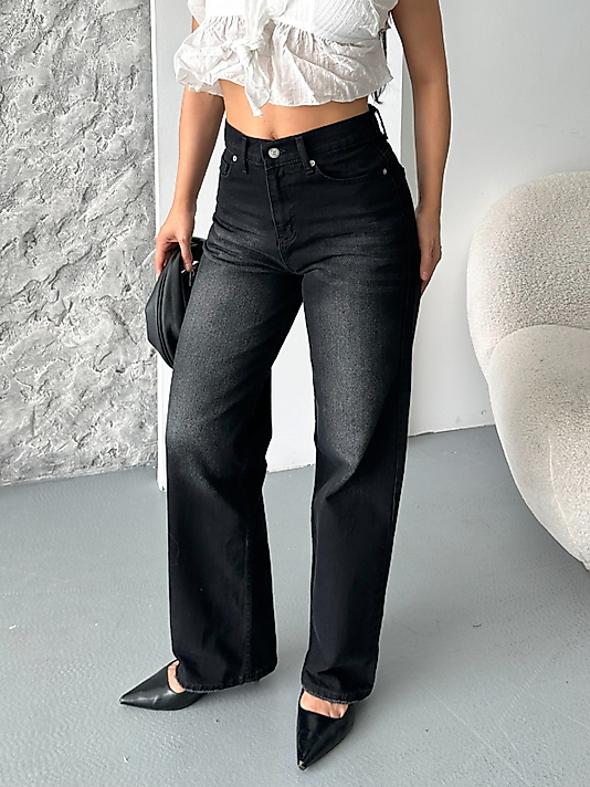 TİNTLİ SİYAH STRAİGHT PALAZZO JEAN