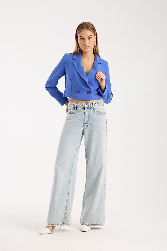 MAVİ BLAZER CEKET KISA